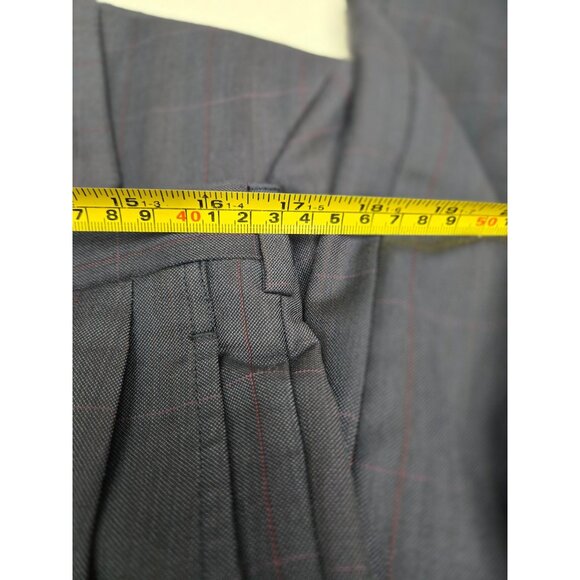 Hart Schaffner & Marx Mens Gray Plaid Suit 2-Piece Jacket & Pants Size 44L Pants - Picture 8 of 12